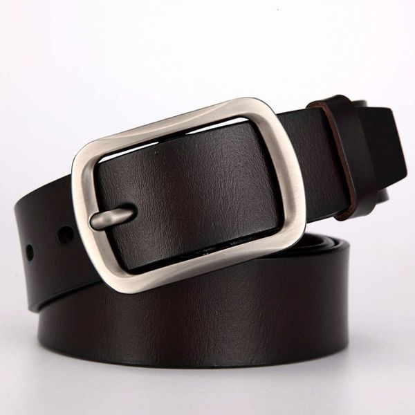 

new belt men's leather pin buckle belt men's leather leisure belt, Black;brown