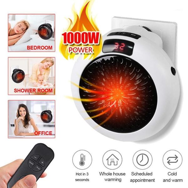 

electric space heater mini portable wall mount home office deskwarm air heater warmer fan silent remote fast heat thermostat1