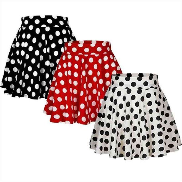 

women ladies mini girl short skirts clothes clothings casual polka dot leisure red white black a-link skirts tutu sundress