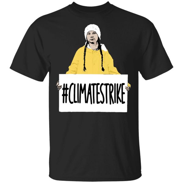 

greta thunberg 'climate strike' t-shirt black-navy for men-women loose plus size tee shirt sport hooded sweatshirt hoodie