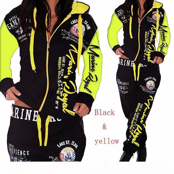 

zogaa 2019 women 2pcs sportwear autumn winter female suit fashion hooded joggers women's sports suit sets womens tracksuit set, White