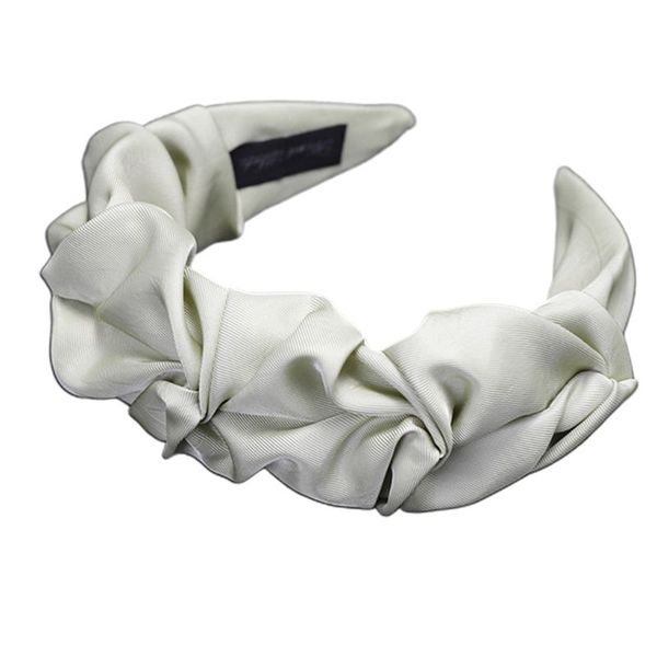 

ladies sweet wrinkled ruched vintage wide headband bright solid color hair hoop j78e