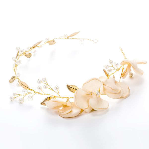 

women alloy branch leaf hair band fabric art wedding accessories bride hairs clasp fashion sell well with golden color 10 5nh j1