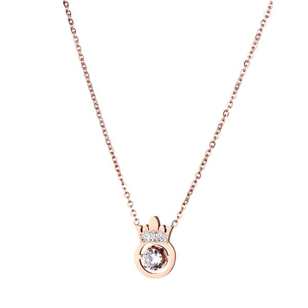 

currently available crown zuan tai gang xiang lian women do not fade all-matching rose gold clavicle chain jewelry high-grade one product dr, Silver