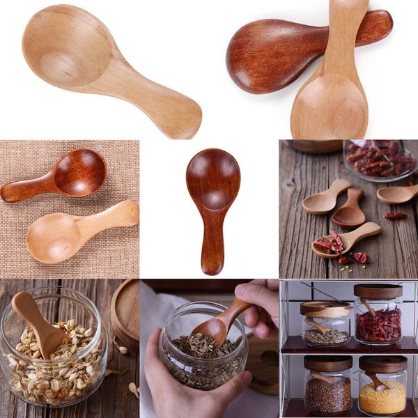 

utrthu factory price wood mini sugar kitchen spice tea spoon coffee scoop small short condiment spoons wooden utensils cooking 1 n