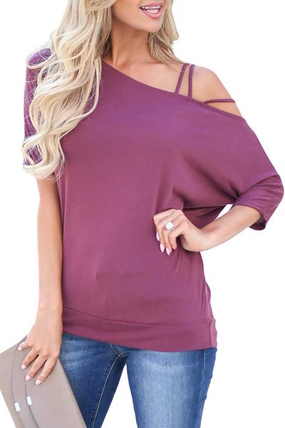 

women clothes the bat sleeve dew shoulder casual large size hollow out style shirts, White