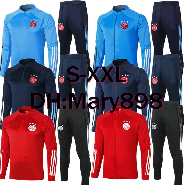 

super good quality 2020 2021 ajax soccer sets/tracksuits 2021 de jong tadic de ligt ziyech training wear/can be sold separately jacket/pants, Black