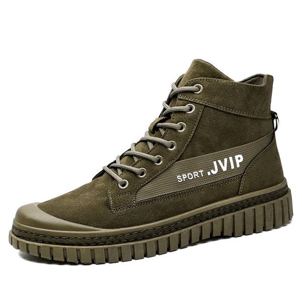 

mens boots winter boots british trend men's retro tide tooling shoes fashion men's snow shoes work safety, Black
