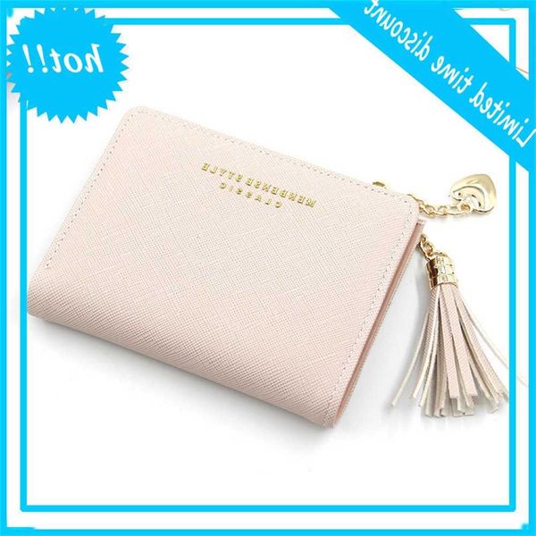 

2020 wallet small cute short leather portfolios rits subsidies women portfolio clutch, Red;black