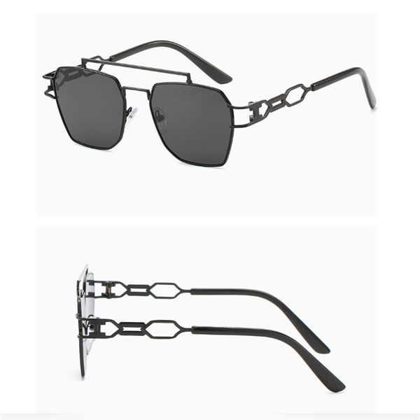 

sunglasses retro metal 8705 european and american style for men women with square, White;black