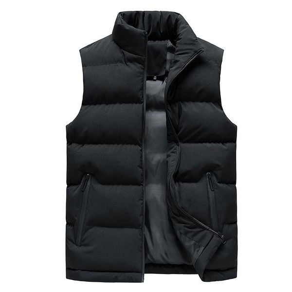 

men jacket winter men vest for down cotton sleeveless jacket waistcoat man big size warm mens coat 19954, Black
