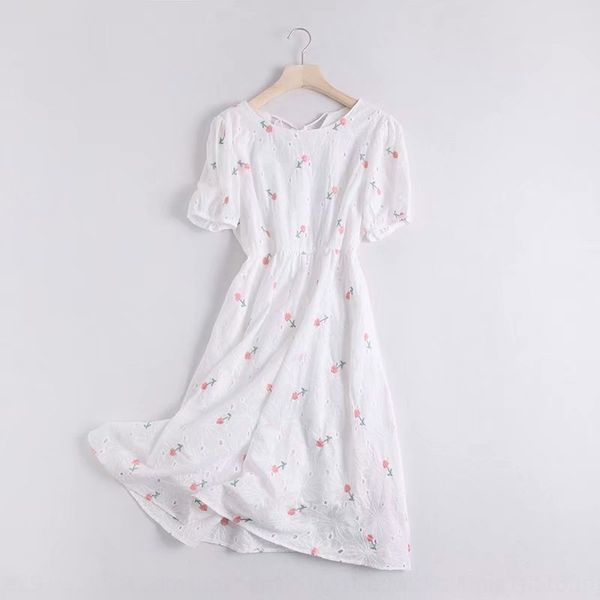 

nwxgz neck style women's clothing summer 2020 new sweet round m8656korean lace-up hollow embroidered women's style dress m8656kore, Black;gray