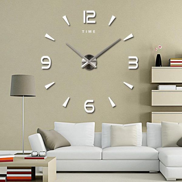 

large wall clock quartz 3d diy big decorative kitchen clocks acrylic mirror stickers oversize wall clock home letter ho wmtpmj