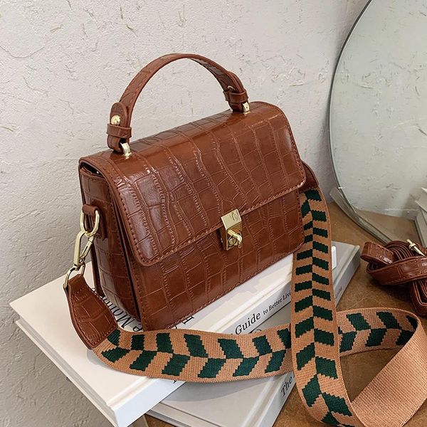 

shoulder bags original design fashion unique bag square handbag & elegant contrast color strap messenger width 18cm