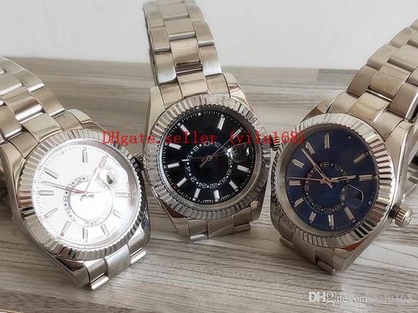 

3 type sellin luxury mens business watch quality folding mechanical 42mm sky-dweller 326934 316l steel asia 2813 movement mens watches, Blue;white