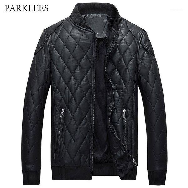 

thick leather jacket men 2020 winter mens jackets and coats windproof faux leather hommes veste outwear motorcycle jacket 4xl1, Black