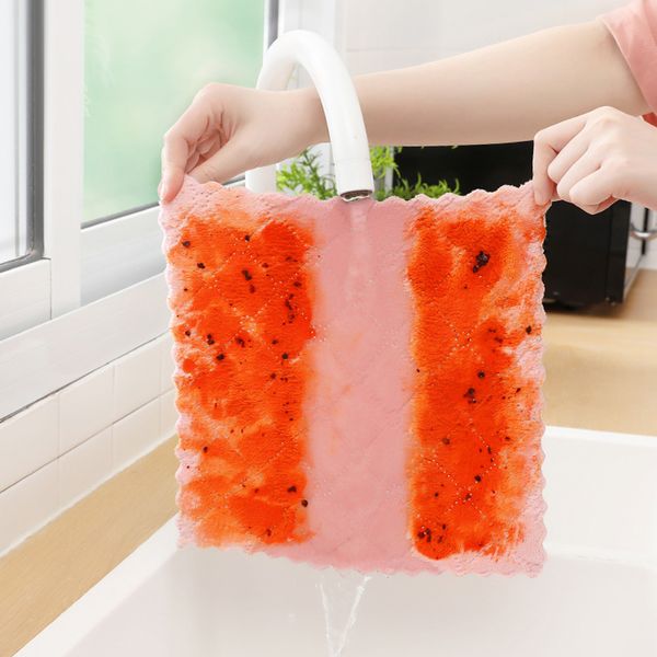 

kitchen anti-grease wiping rags efficient super absorbent microfiber scouring pad household washing dish kitchen cleaning towel vt1882