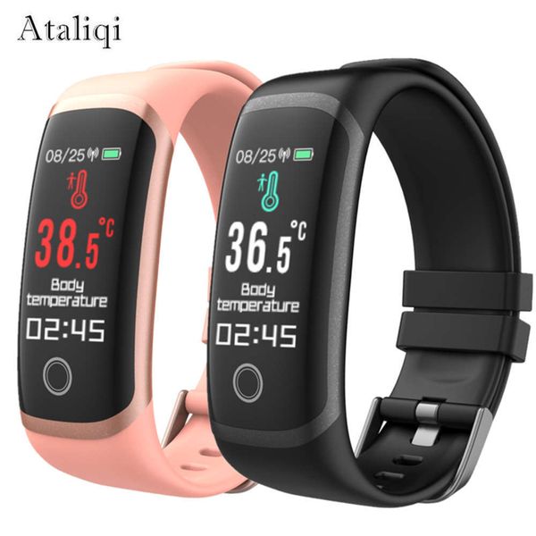 

android ios smart watch, blood prsure and heart rate thermomet