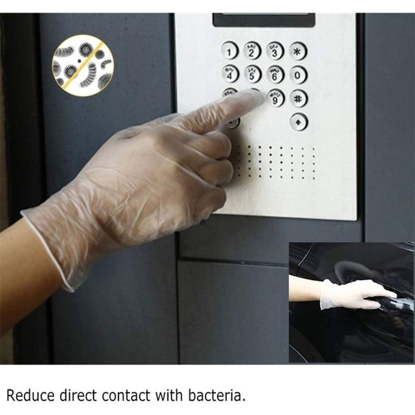 

disposable pvc thickening transparent protective gloves elastic gauntlet home outdoor use good quality