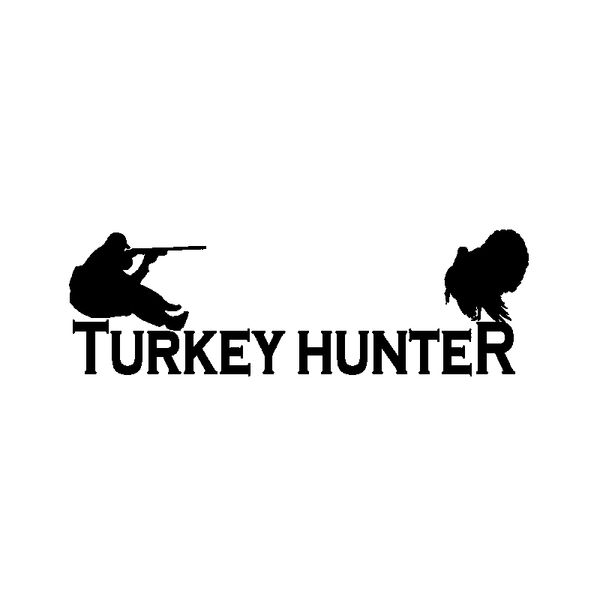 

17.5cm*5.5cm fashion retro-reflective turkey hunter black silver vinyl car sticker decal c15-3343