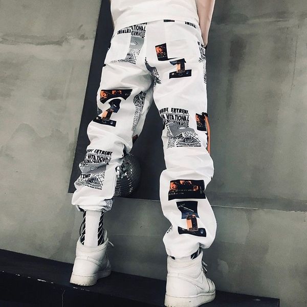 

2021 summer women's popular instagram 9-minute sports thin hiphop feet pants 3n7e, Black;white