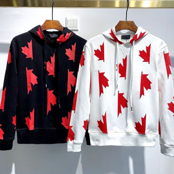 

mens sports sweater fashion printing design mens hooded long-sleeved sweater autumn and winter fashion style, Black