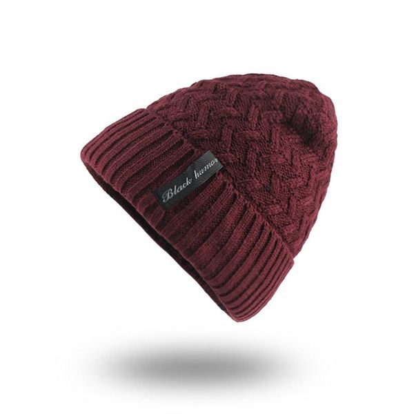 

flb] winter hats for men's beanies knitted wool skullies solid color bone double layer gorro keep warm autumn hat men capf18011 wmtgpq, Black;white