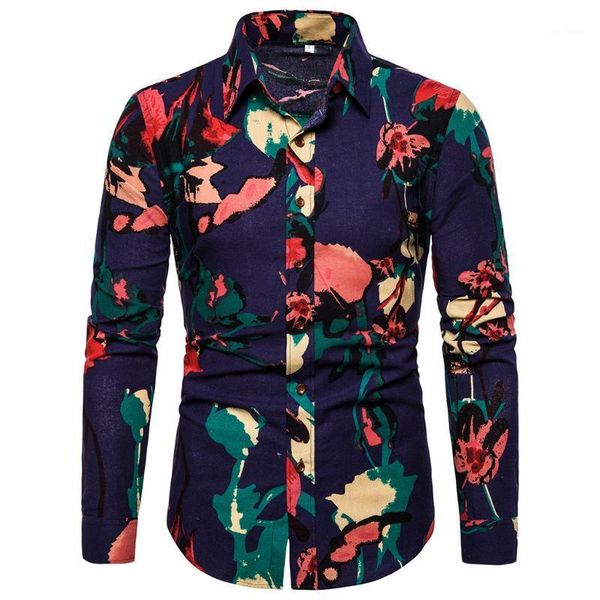 

men's brand new personalized fashion casual business long sleeve printed shirt men shirt men autumn printing korean1, White;black