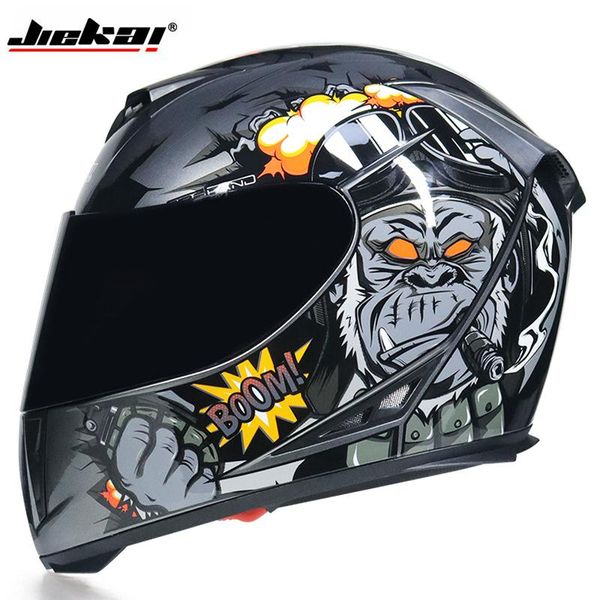 

full face helmet animal pattern motorcycle helmet safety with dual lens racing moto casco capacete motocross