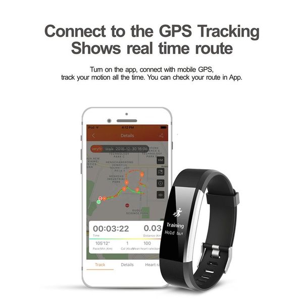 

ios and android sports smart wristbands, heart rate control over 1