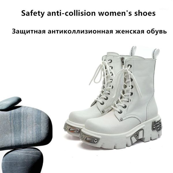 

autumn motorcycle boots women new fashion british style leather safety anti-collision design non-slip platform ankle boots women1, Black