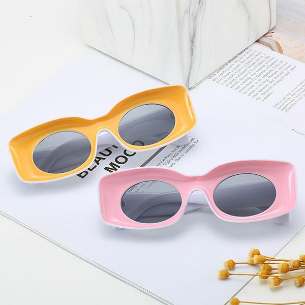 

sunglasses men and women personality funny colored frame, White;black
