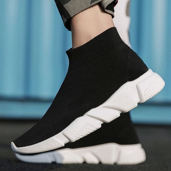 

women stretch fabric shoes woman socks boots ladies flats platform breathable shoes mesh lightweight leisure women boots #zi6x, Black