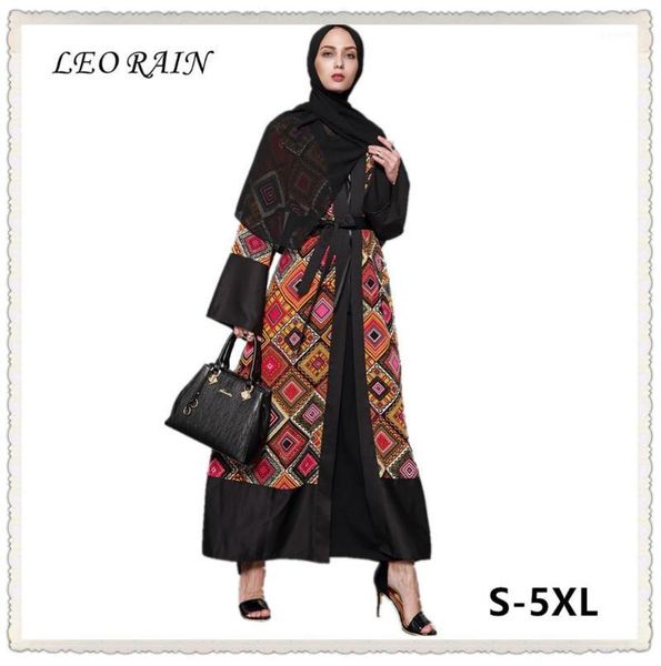 

5xl 4xl 3xl 2017 new muslim robe printing fashion paris bead cardigan longuette vintage muslim abaya leorain1, Tan;black