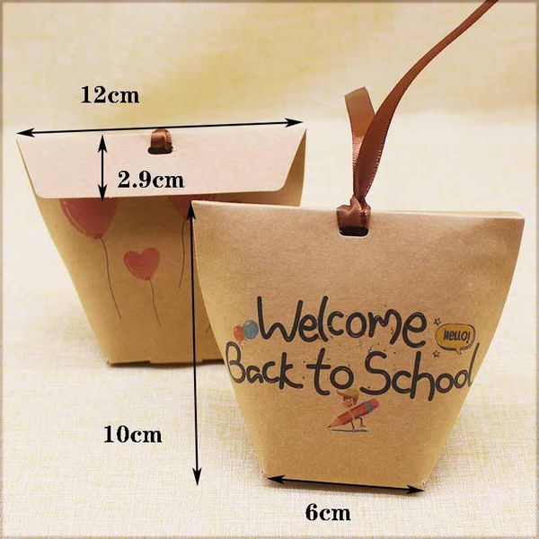 

5pcs 10pc merry christmas gifts candy favor bag box miss you wedding bag paper kraft wecome back to school gifts package box bbyilq
