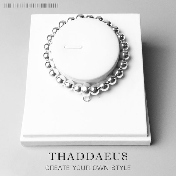 

charm bracelet silver with ts charm carrier length 16-25cm for women and men rock gift thomas style club bracelet 1028, Black