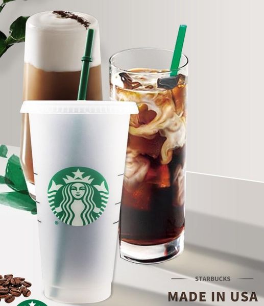 

24oz tumblers пластиковые питьевые сок чашка с губной и соломой волшебной кофейной кружкой cokom starbucks пластиковая прозрачная чашка