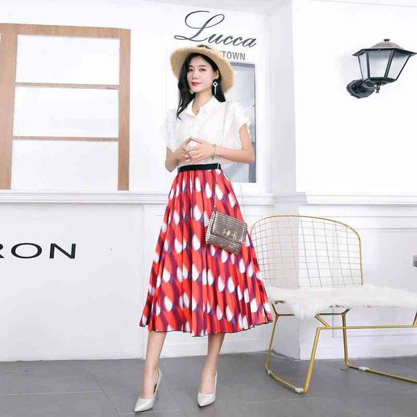 

skirts 2022 summer frh and sweet women's drs long pleated half skirt, Black
