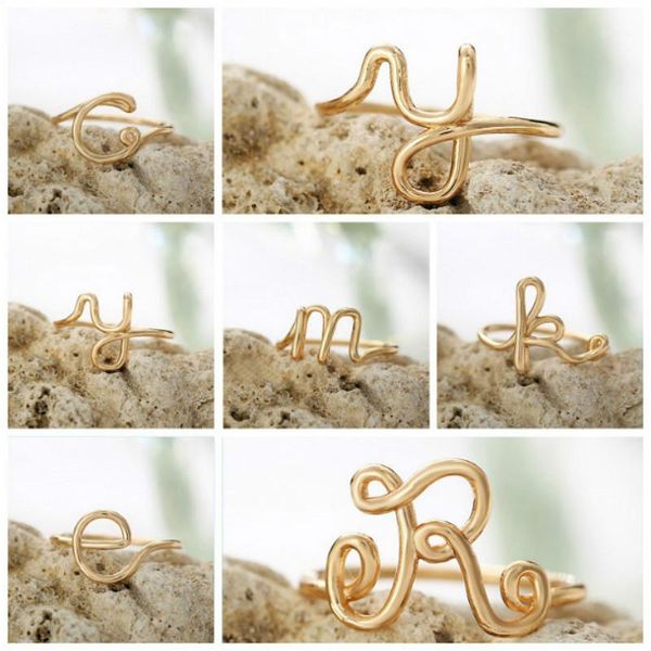 

1pcs simplicity fashion alphabet rings party favors for girls favors decorative jewelry jewelry party gifts supplies1