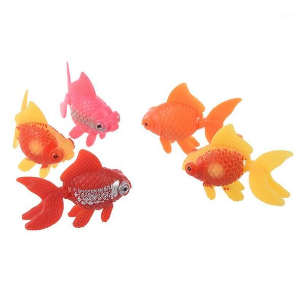 

vewturley decorations 5pcs artificial plastic ornament aquarium fish - goldfish.1