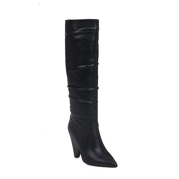 

arrival 2021 new feminine ladies heels to solid winter knee high boots 1 df5b, Black