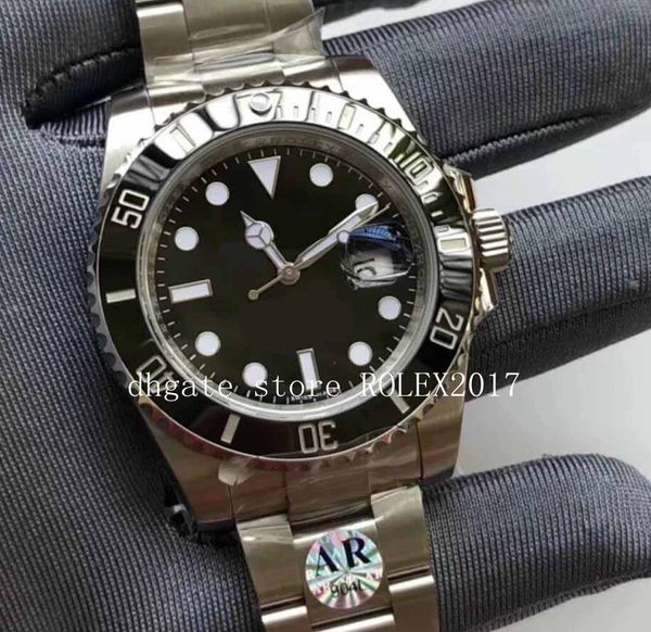 

2020 40mm mens ar factory v3 version 904l eta 3135 movement 116610lv 116610ln black ceramic bezel diver automatic superlume watch, Slivery;brown