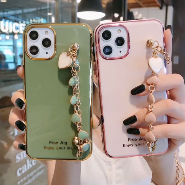 

wristband bag plating soft phone case xr cover for iphone 11 pro 6 6s 7 8 plus x xs max 12 coque