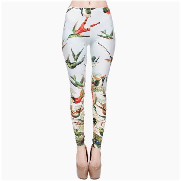 

birds of paradise 3d printing women legging casual pants trousers elasticity leggings drop shipping, Black
