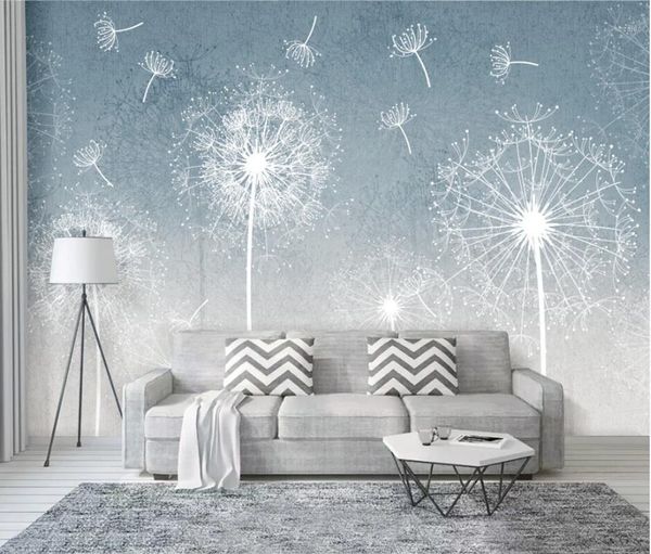 

wallpapers ainyoousem fresh modern landscape flower dandelion background wall papier peint papel de parede wallpaper 3d stickers1