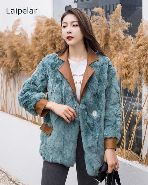 

women's fashion fur coat real rex fur one-piece temperament suit collar coat winter warm all-match soft1, Black