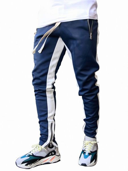 

men color block drawstring waist sweatpants j8ob#, Black