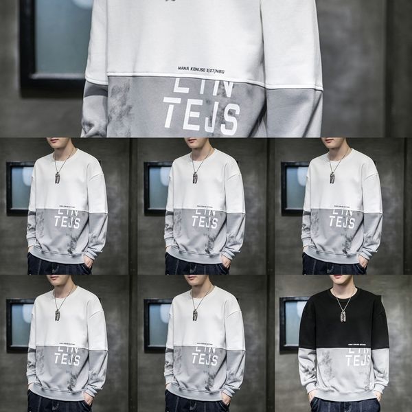 

deo2h trend of sleeve men's fall men coat sweatert-shirt sweatercoat sweater clothing trend loose new style handsome long men's t, Black