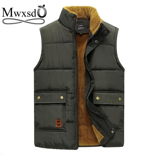 

men's vests 6xl 7xl mwxsd winter men thick fur hooded vest sleeveless jacket big size cotton warm waistcoat, Black;white