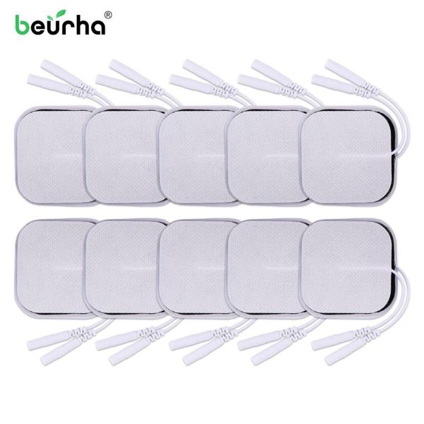 

electric massagers 10pcs 5*5 cm tens electrode pads conductive gel pad body acupuncture therapy massager therapeutic pulse stimulator electr